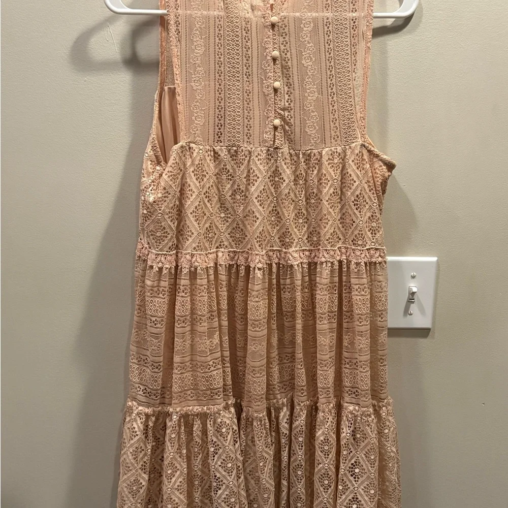 🔥 2/$10 3/12$ Altar'd State Lace large pink Mini Dress - Picture 7 of 7